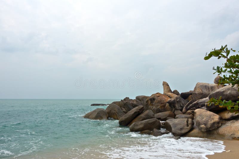 Den stenLamai stranden vaggar, Hin Ta Hin Yai royaltyfri fotografi Den stenLamai stranden vaggar, Hin Ta Hin Yai royaltyfri fotografi