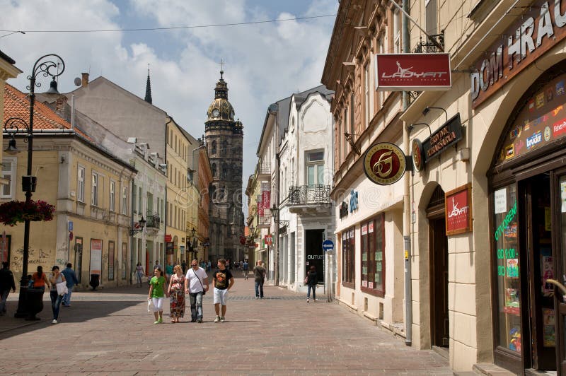 In den Straßen von Košice - Slowakei lizenzfreie stockfotografie