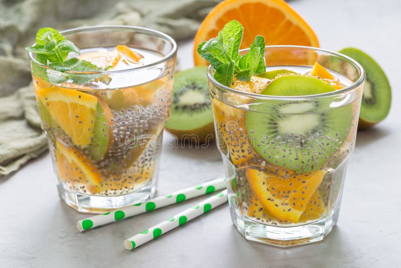 Den sunda detoxchiaen kärnar ur drinken med kiwin, apelsinen och mintkaramellen som är horisontal