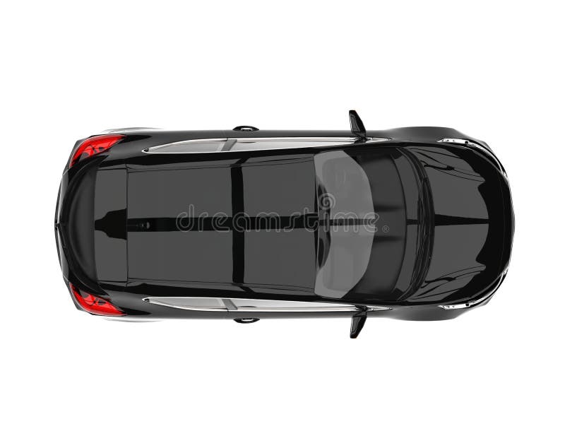 Den svarta moderna elbilen för midnatt - överträffa ner sikt vektor illustrationer