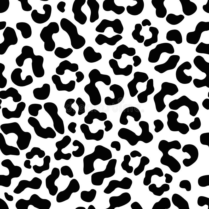Den sömlösa modellen av stora svartvita fläckar imiterar huden av en leopard
