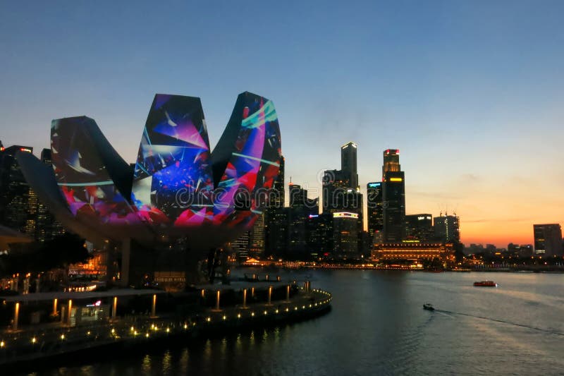 Den vackra marina-bukten i Singapore arkivfoto Den vackra marina-bukten i Singapore arkivfoto