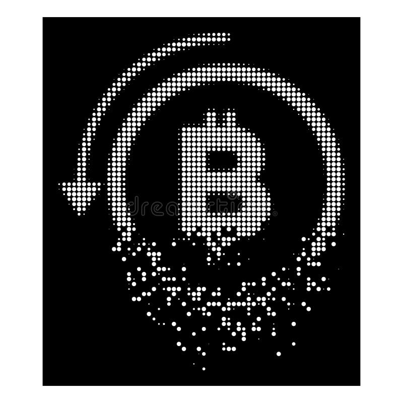 Den vit bröt PIXELhalvton ångrar den Bitcoin betalningsymbolen royaltyfri illustrationer Den vit bröt PIXELhalvton ångrar den Bitcoin betalningsymbolen royaltyfri illustrationer