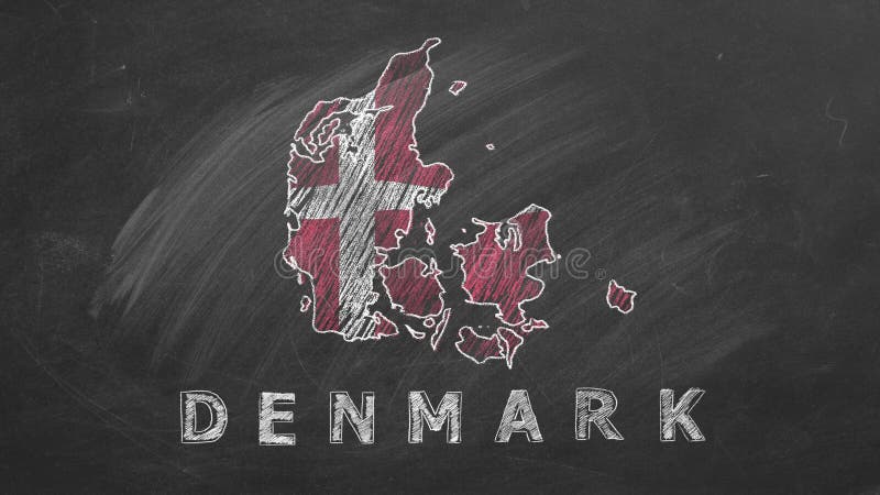 Denemarken. getekende en geanimeerde illustratie.