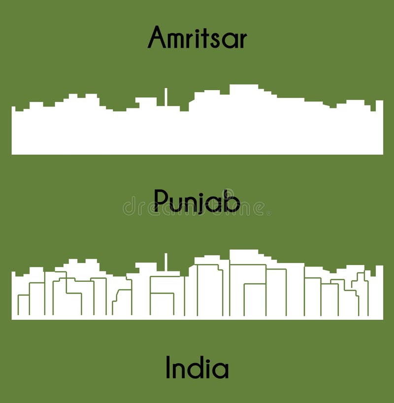 Amritsar, India city silhouette skyline