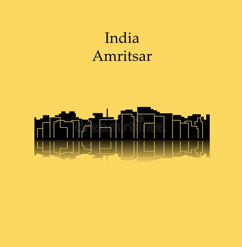 Amritsar, India city silhouette. Skyline