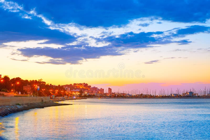 Denia Sunset Las Rotas in Mediterranean Spain Stock Photo Image of