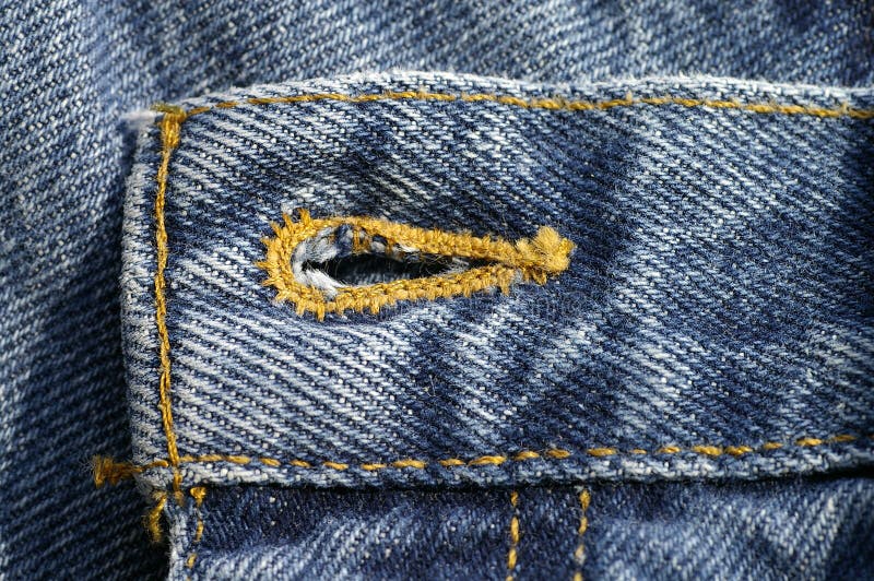 Denim Blue Jeans Button Hole Stock Photo - Image of jean, levis: 992344