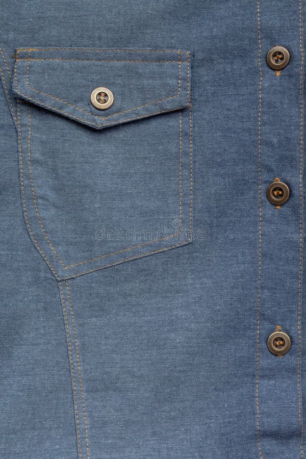 Denim Blue Jeans Shirt With Buttons Texture Stock Image - Image of ...