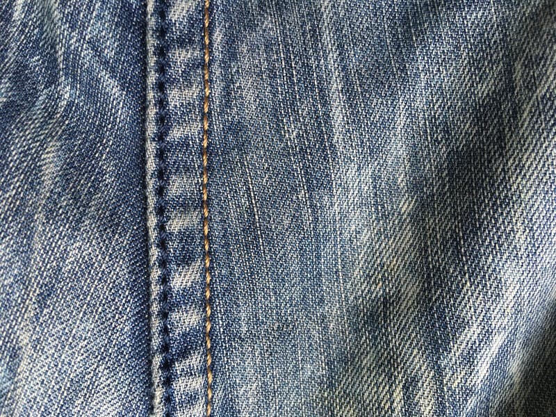 Denim with Classic Stitching. Denim Texture Abstraction. Stock Photo ...