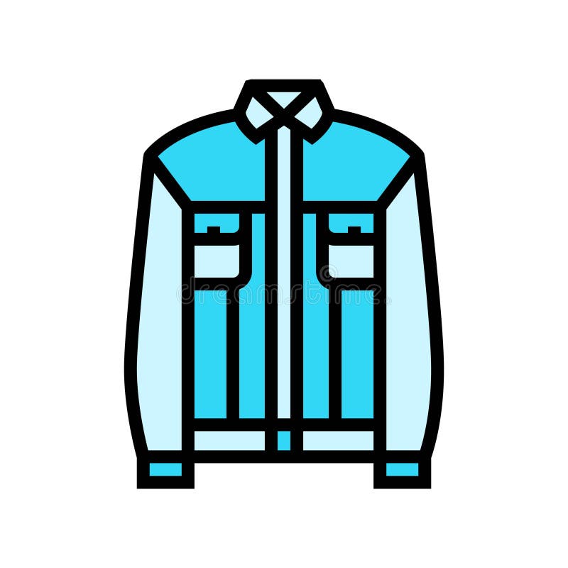 Denim Jacket Vintage Fashion Color Icon Vector Illustration Stock ...