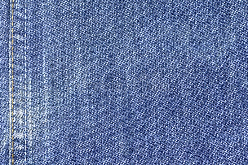 Denim Jeans Fabric Texture Background with Seam. Stock Image - Image of ...