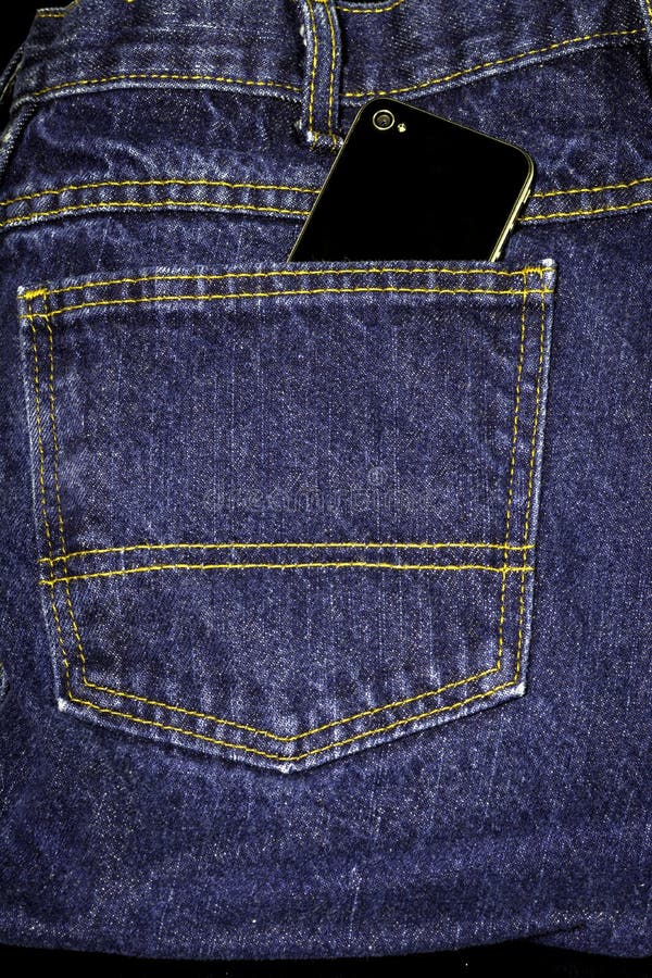 Denim Jeans with a Phone in Pocket Stock Photo Image of unique, smart 52399758
