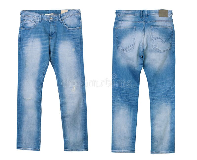 Male Back In Jeans Isolated White Stock Image - Image of pockets ...