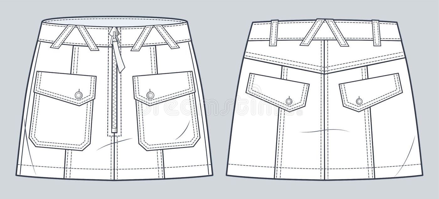 Denim Mini Skirt Stock Illustrations – 300 Denim Mini Skirt Stock ...