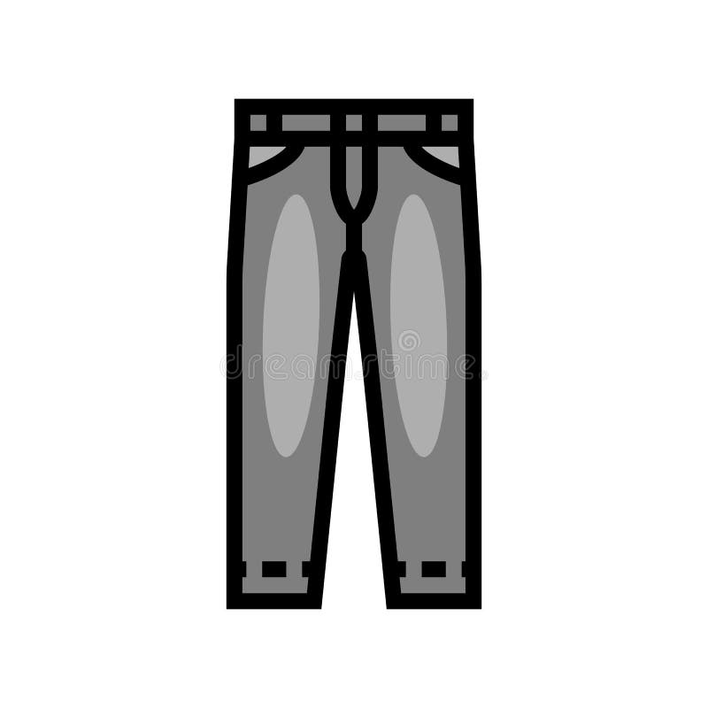 Denim Pants for Men Color Icon Vector Illustration Stock Illustration ...