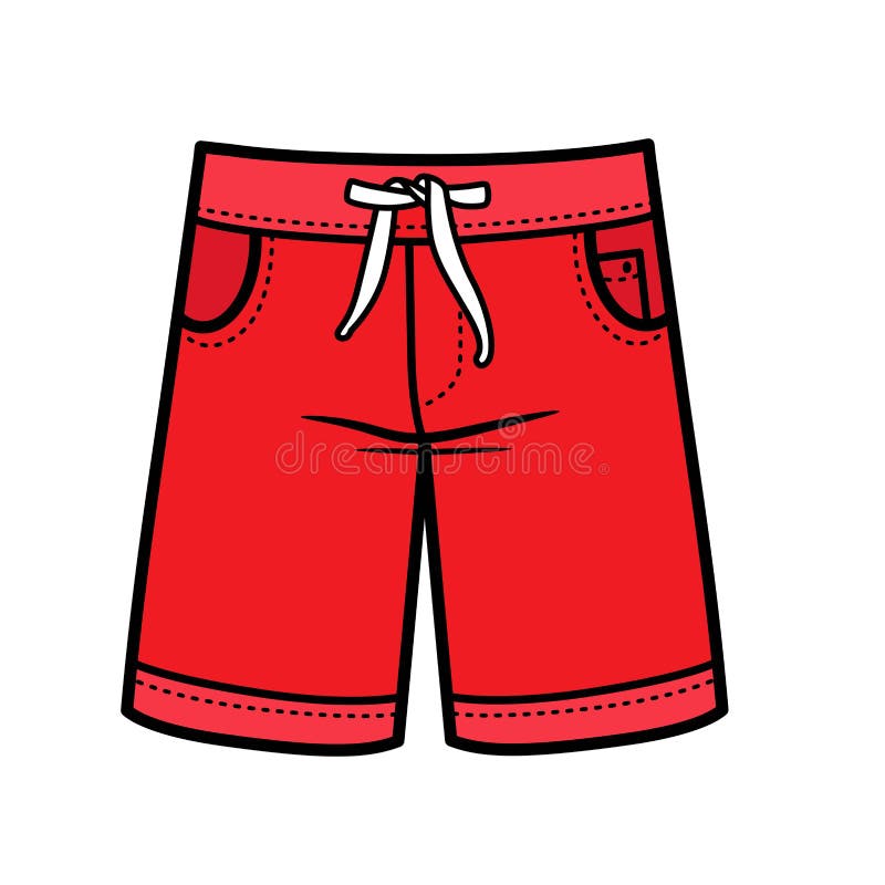Denim Shorts on the Drawstring for Boy Color Variation for Coloring on a  White Stock Vector - Illustration of background, clothing: 222402745