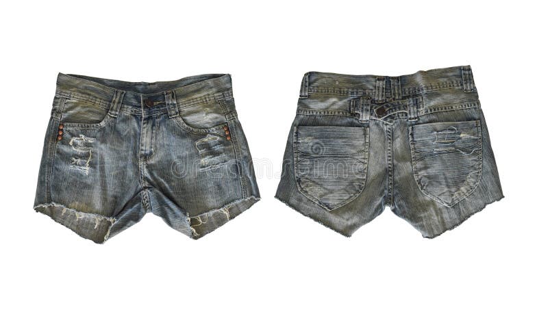 Denim shorts for female stock photo. Image of back, casual - 152744590