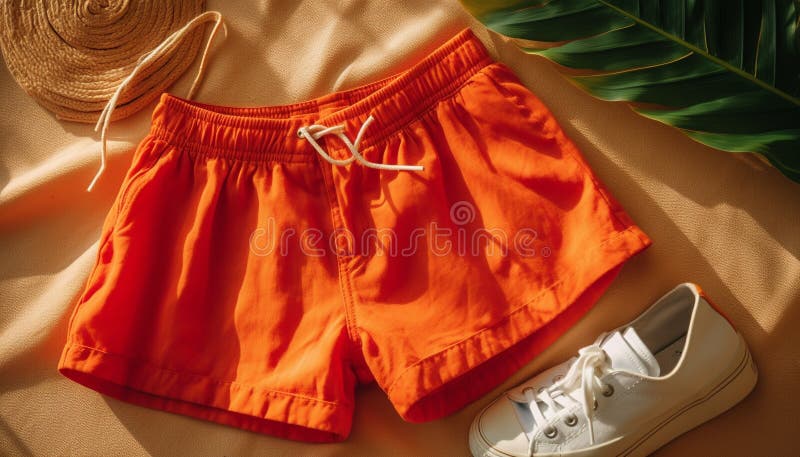 Denim Shorts and Yellow Shoes for Summer Generated by AI Stock Photo ...