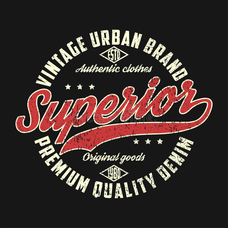 Denim superiore, grafico urbano d'annata di marca per la maglietta illustrazione vettoriale