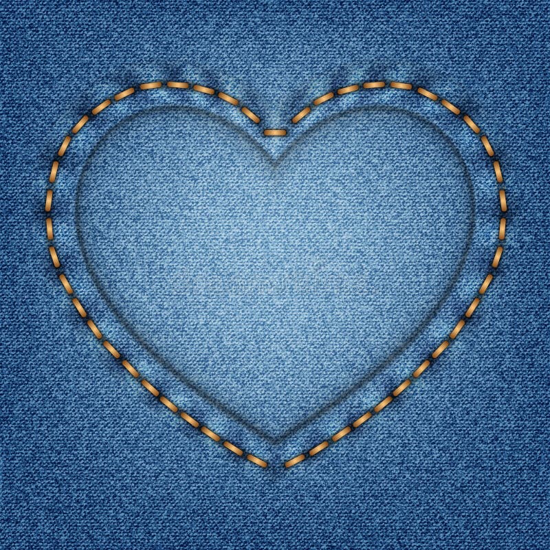 Heart stitch denim navy blue s andmary Denim Heart Stock