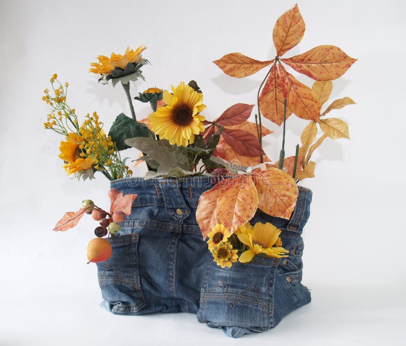 Denim vase