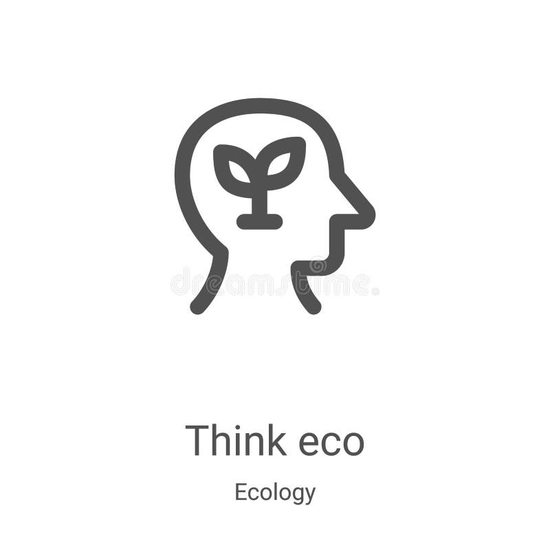 denk aan de vector van het eco-pictogram uit de milieuverzameling De dunne lijn denkt de vectorillustratie van het eco-contourpic stock illustratie denk aan de vector van het eco-pictogram uit de milieuverzameling De dunne lijn denkt de vectorillustratie van het eco-contourpic stock illustratie