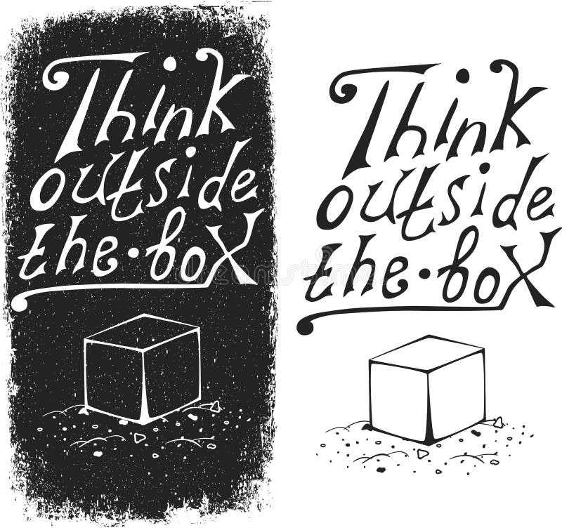 Denk buiten de doos - ontwerp element vector illustratie Denk buiten de doos - ontwerp element vector illustratie