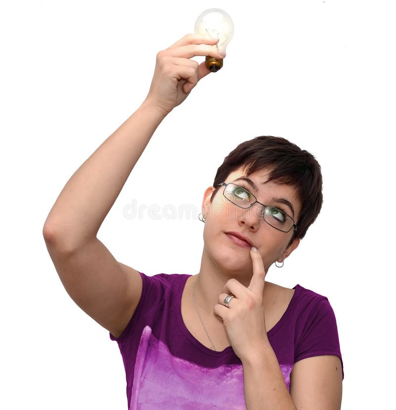Denken auf einer Idee stockbild. Bild von isolat, konzepte - 28422607