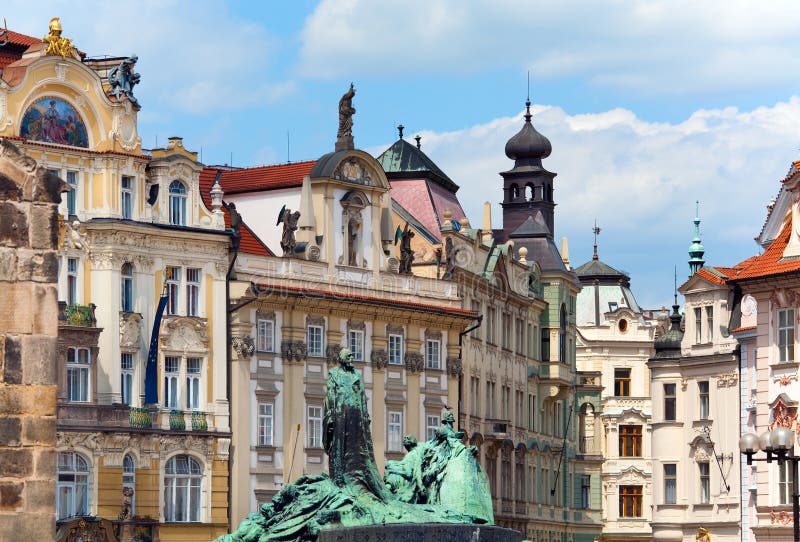 Denkmal Jan.-Hus, Prag, Tschechische Republik stockfotografie Denkmal Jan.-Hus, Prag, Tschechische Republik stockfotografie