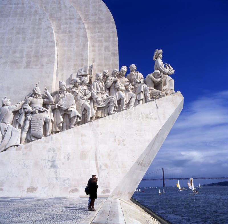 The Padrao dos Descobrimentos (Monument to the Discoveries) celebrates the Portuguese who took part in the Age of Discovery. It is located in the Belem district of Lisbon, Portugal. The Padrao dos Descobrimentos (Monument to the Discoveries) celebrates the Portuguese who took part in the Age of Discovery. It is located in the Belem district of Lisbon, Portugal