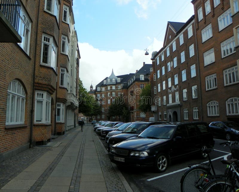 Denmark, Copenhagen, 6 Carl Plougs Vej, street of morning city 9.08.2019