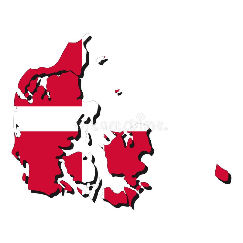 Denmark map flag stock vector. Illustration of denmark - 7662615