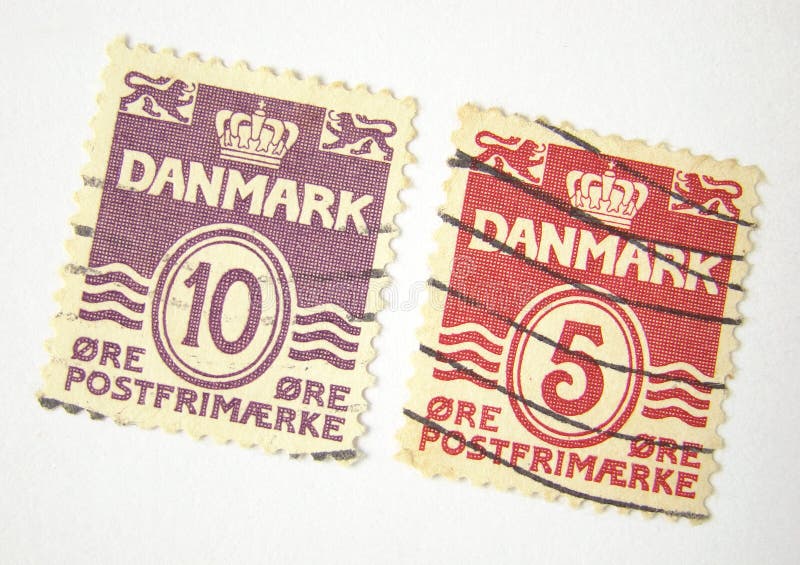 Denmark postage stamps stock photo. Image of deliver, danmark 6552270
