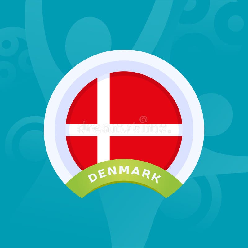 Denmark Vector Flag Map Location Pin. European Football ...
