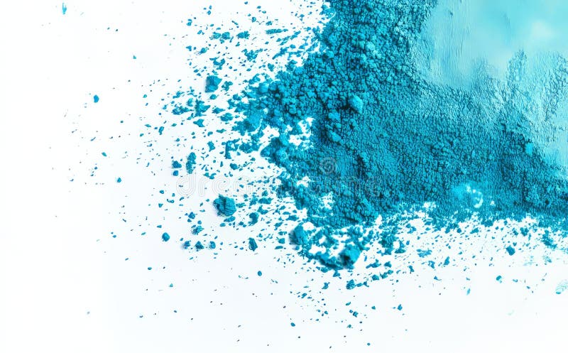 Denna förslutning visar fin textur och levande färg i ett ljusblått pulver på en vit yta arkivbild