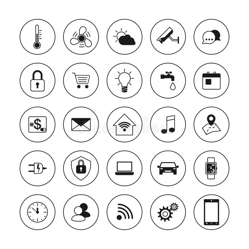 Denna är mappen av formatet EPS10 Smart hussymbolsuppsättning Internet av sakerbegreppet Smart hem- beståndsdelsystem också vekto vektor illustrationer Denna är mappen av formatet EPS10 Smart hussymbolsuppsättning Internet av sakerbegreppet Smart hem- beståndsdelsystem också vekto vektor illustrationer