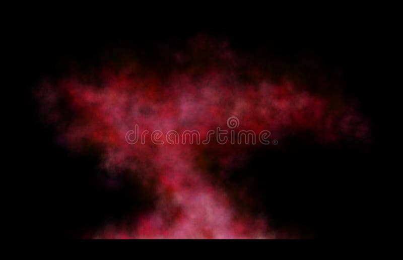 Dense red smoke explosion on transparent background with black edges, resembling a dramatic mushroom cloud formation vector illustration