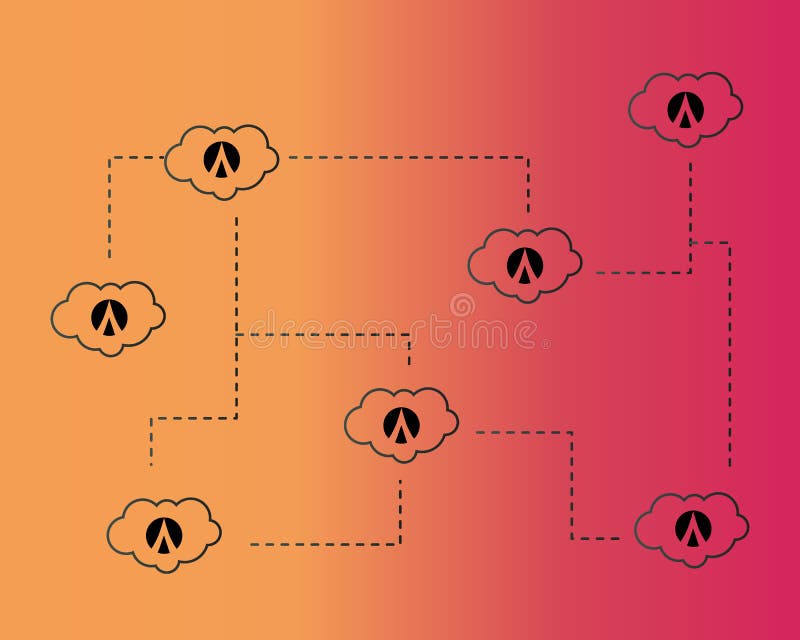 Dentacoin blockchain on cloud style background royalty free illustration