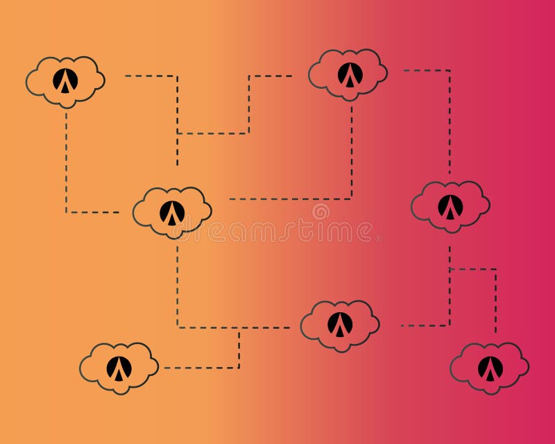 Dentacoin blockchain on cloud style background royalty free illustration