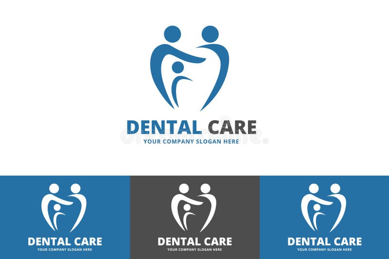 Dental Care Family Logo isolated on white background stock illustration Dental Care Family Logo isolated on white background stock illustration