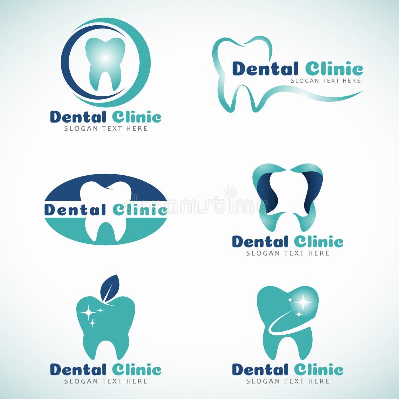 Dental Clinic logo sign vector set design