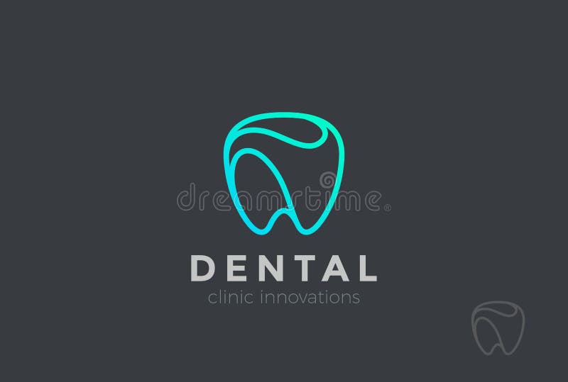 Dental Clinic Logo Tooth abstract Linear Dentist