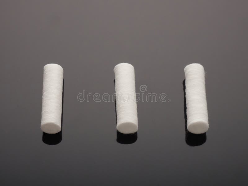 Dental Cotton Swabs on Gray Background Stock Image Image of metal