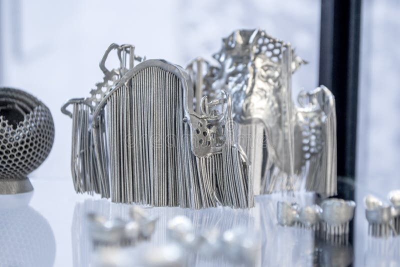 Dental Crowns Printed in Laser Sintering Machine. Stock Image Image