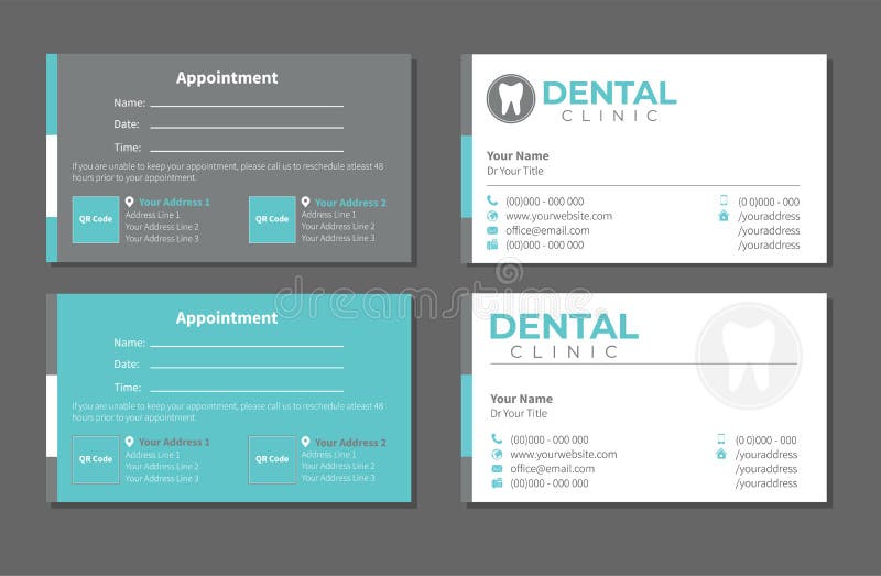 Dentist Dental Business Card Design Stock Vector Illustration of
