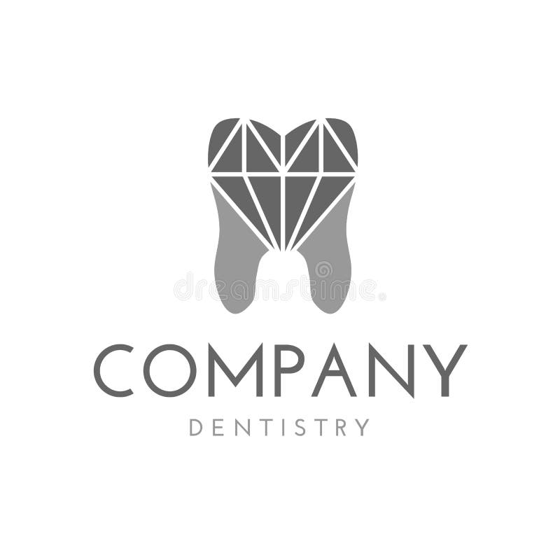 Dental or Dentist Logo with Diamond Stock Vector Illustration of