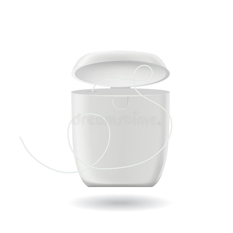 Premium Vector  Dental floss in a container and in the form of a separate  instrument