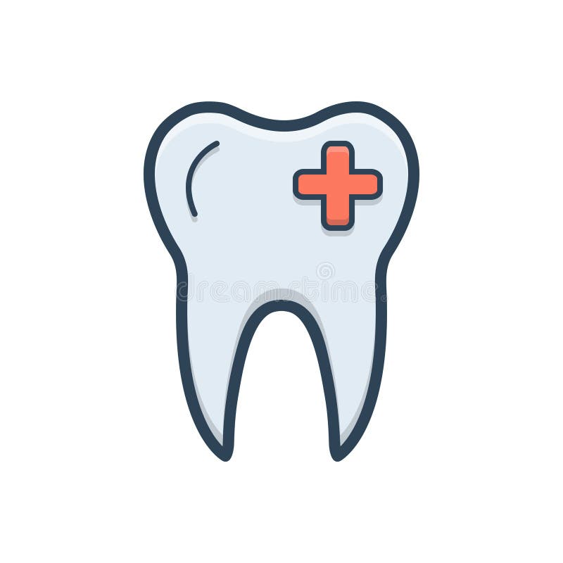 Color illustration icon for Dental, care and dentist stock illustration