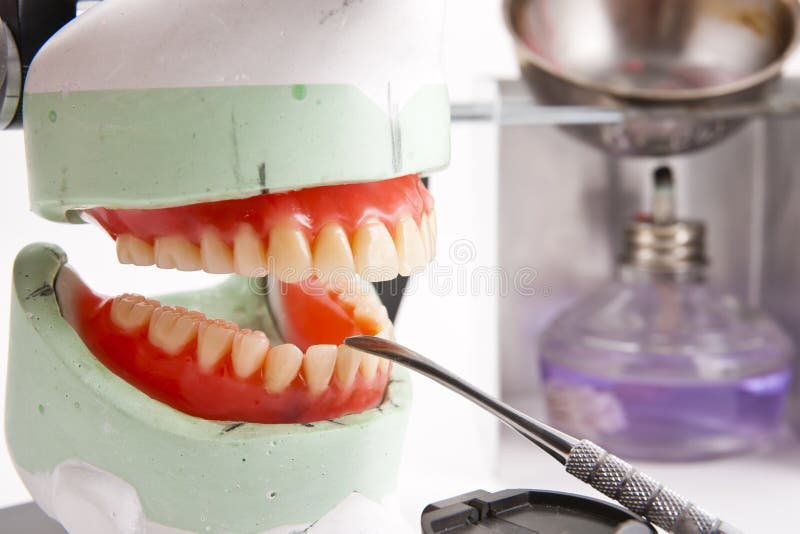 Dental Lab Articulator and Equipments for Denture Stock Photo Image